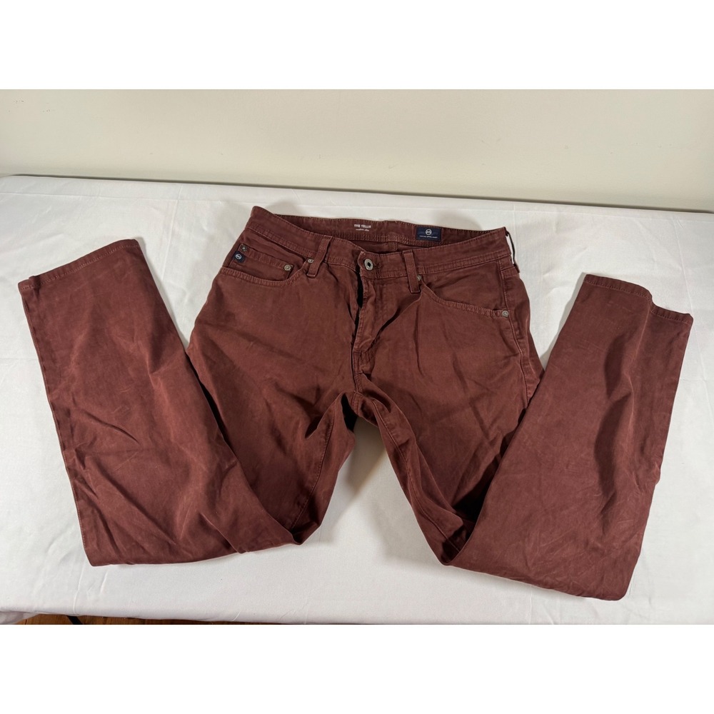 AG Adriano Goldschmied The Tellis Modern Slim Pants Burgundy 31R 1783SUDDMG